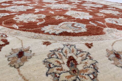 Chobi Brown Round Hand Knotted 50 X 50  Area Rug 250-23447 Image 2