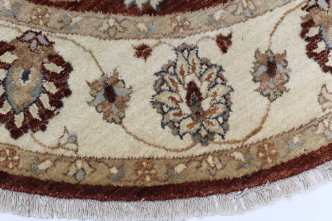 Chobi Brown Round Hand Knotted 50 X 50  Area Rug 250-23447 Image 3