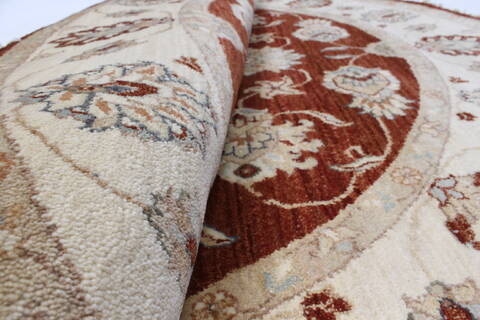 Chobi Brown Round Hand Knotted 50 X 50  Area Rug 250-23447 Image 9