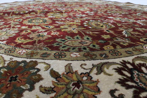 Tabriz Red Round Hand Knotted 411 X 411  Area Rug 250-23451 Image 2