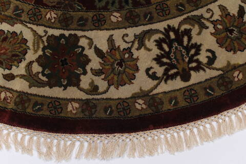 Tabriz Red Round Hand Knotted 411 X 411  Area Rug 250-23451 Image 3