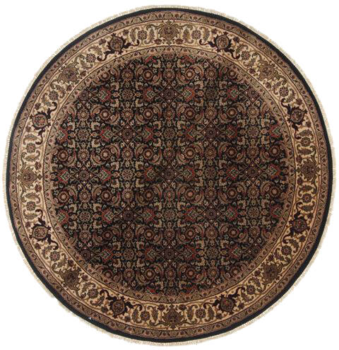 Herati Black Round Hand Knotted 50 X 50  Area Rug 250-23452 Image 0