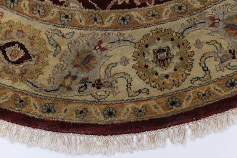 Semnan Red Round Hand Knotted 50 X 50  Area Rug 250-23454 Image 3