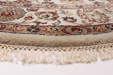 Kashmar Beige Round Hand Knotted 52 X 52  Area Rug 250-23460 Image 4