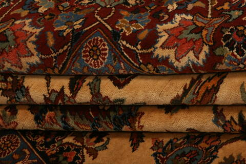 Tabriz Beige Hand Knotted 67 X 100  Area Rug 100-23475 Image 6