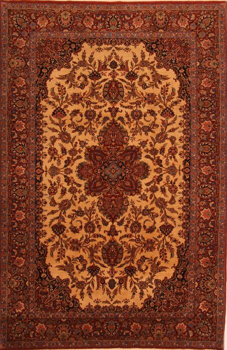 Tabriz Beige Hand Knotted 67 X 100  Area Rug 100-23475 Image 0