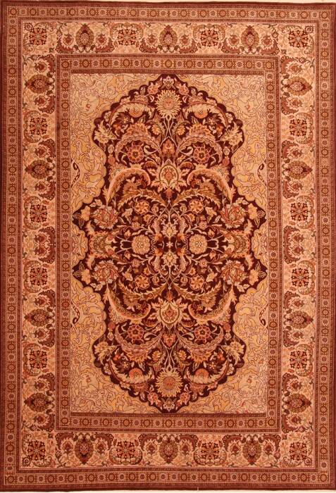 Tabriz Brown Hand Knotted 66 X 96  Area Rug 100-23477 Image 0