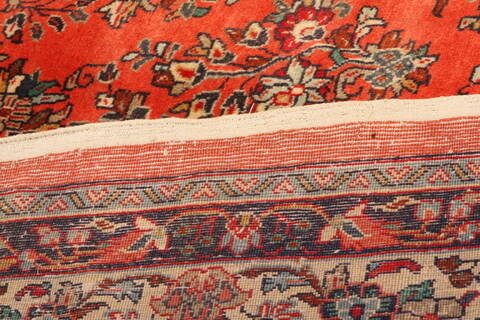 Sarouk Red Square Hand Knotted 70 X 72  Area Rug 100-23481 Image 7
