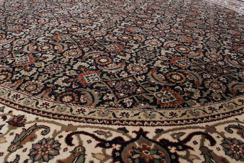 Herati Black Round Hand Knotted 510 X 510  Area Rug 250-23508 Image 3