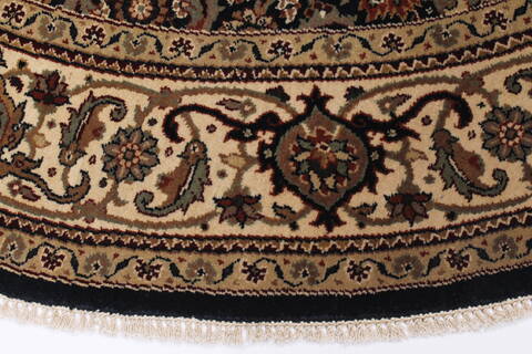 Herati Black Round Hand Knotted 510 X 510  Area Rug 250-23508 Image 4