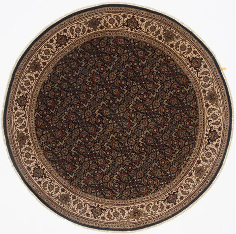 Herati Black Round Hand Knotted 510 X 510  Area Rug 250-23508 Image 0