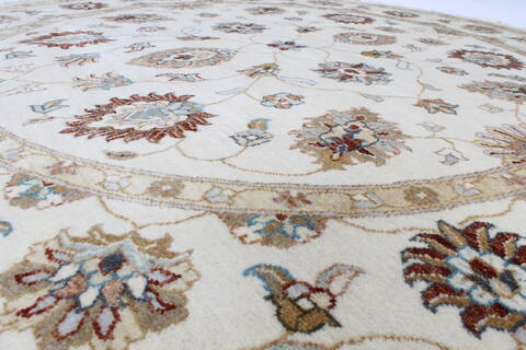Pishavar Beige Round Hand Knotted 511 X 611  Area Rug 250-23521 Image 1