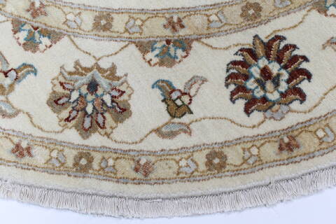 Pishavar Beige Round Hand Knotted 511 X 611  Area Rug 250-23521 Image 2