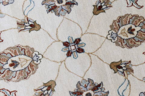 Pishavar Beige Round Hand Knotted 511 X 611  Area Rug 250-23521 Image 3