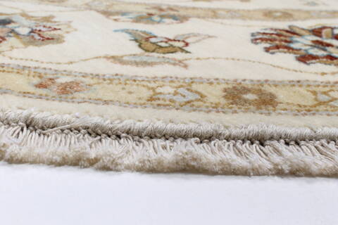 Pishavar Beige Round Hand Knotted 511 X 611  Area Rug 250-23521 Image 4