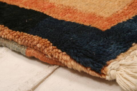 Gabbeh Beige Runner Hand Knotted 27 X 97  Area Rug 100-23522 Image 1