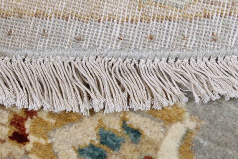 Chobi Grey Round Hand Knotted 60 X 60  Area Rug 250-23539 Image 1