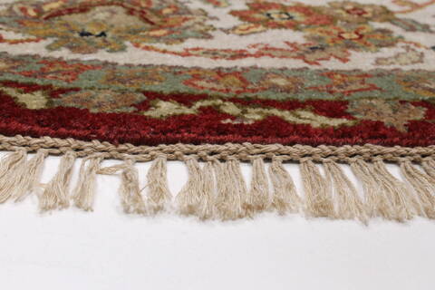 Kashan Red Round Hand Knotted 61 X 62  Area Rug 250-23541 Image 4