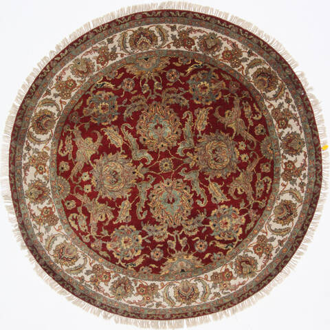 Kashan Red Round Hand Knotted 61 X 62  Area Rug 250-23541 Image 0