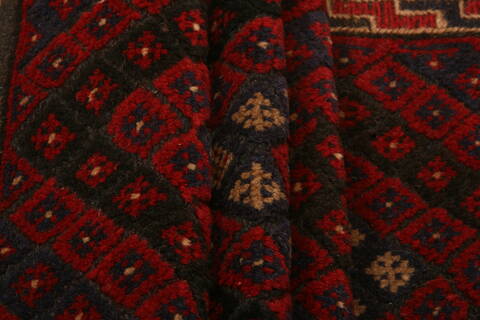 Baluch Red Runner Hand Knotted 21 X 91  Area Rug 100-23543 Image 4