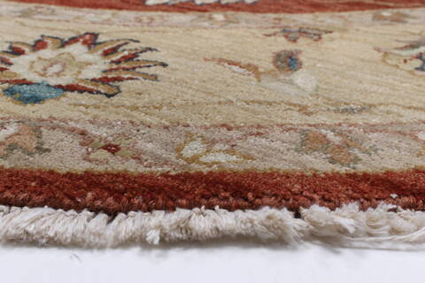 Chobi Brown Round Hand Knotted 60 X 60  Area Rug 250-23546 Image 4