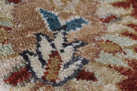 Chobi Brown Round Hand Knotted 60 X 60  Area Rug 250-23546 Image 5