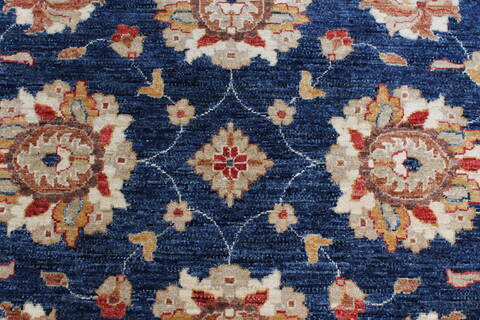 Chobi Blue Round Hand Knotted 64 X 64  Area Rug 250-23547 Image 3