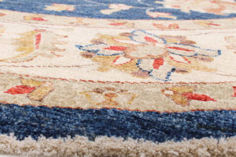 Chobi Blue Round Hand Knotted 64 X 64  Area Rug 250-23547 Image 4