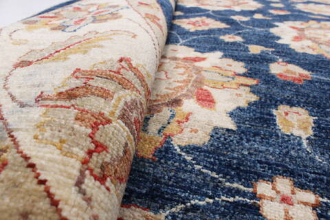 Chobi Blue Round Hand Knotted 64 X 64  Area Rug 250-23547 Image 8
