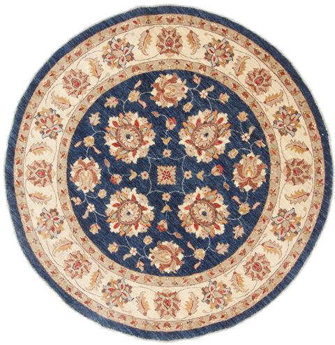 Chobi Blue Round Hand Knotted 64 X 64  Area Rug 250-23547 Image 0