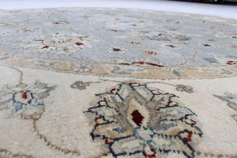 Chobi Grey Round Hand Knotted 510 X 511  Area Rug 250-23552 Image 1
