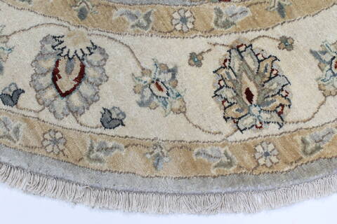 Chobi Grey Round Hand Knotted 510 X 511  Area Rug 250-23552 Image 2