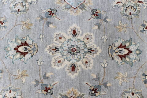 Chobi Grey Round Hand Knotted 510 X 511  Area Rug 250-23552 Image 3