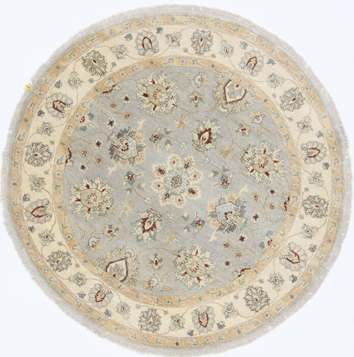 Chobi Grey Round Hand Knotted 510 X 511  Area Rug 250-23552 Image 0