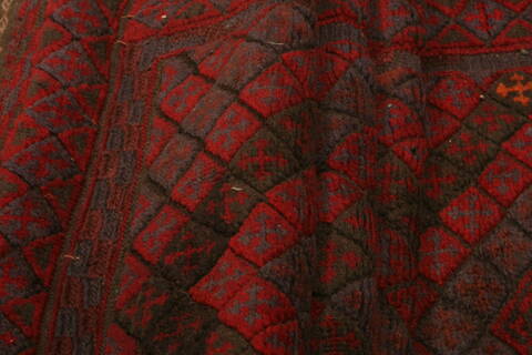 Baluch Red Runner Hand Knotted 22 X 90  Area Rug 100-23557 Image 4