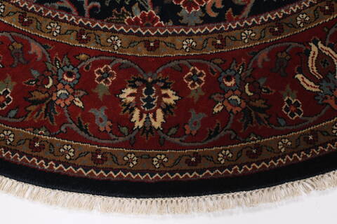 Kashmar Blue Round Hand Knotted 510 X 510  Area Rug 250-23567 Image 3