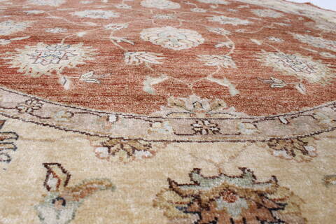 Ghazni Brown Round Hand Knotted 61 X 61  Area Rug 250-23596 Image 4