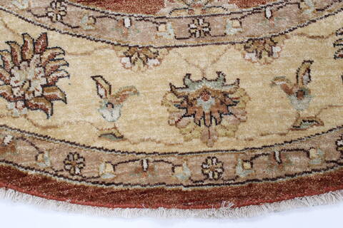 Ghazni Brown Round Hand Knotted 61 X 61  Area Rug 250-23596 Image 5