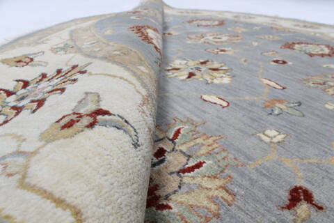 Chobi Grey Round Hand Knotted 60 X 60  Area Rug 250-23598 Image 10