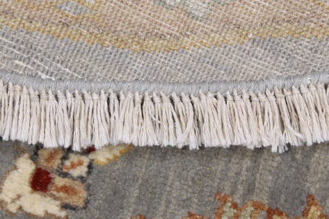 Chobi Grey Round Hand Knotted 60 X 60  Area Rug 250-23598 Image 2