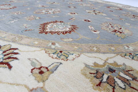 Chobi Grey Round Hand Knotted 60 X 60  Area Rug 250-23598 Image 3