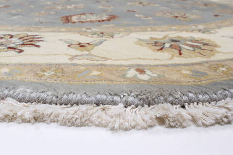 Chobi Grey Round Hand Knotted 60 X 60  Area Rug 250-23598 Image 6