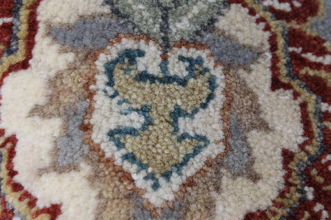 Chobi Grey Round Hand Knotted 60 X 60  Area Rug 250-23598 Image 7