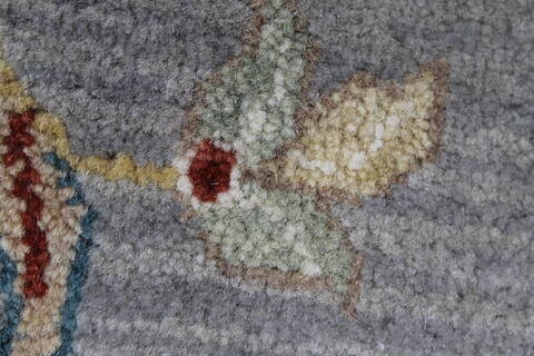 Chobi Grey Round Hand Knotted 60 X 60  Area Rug 250-23598 Image 8