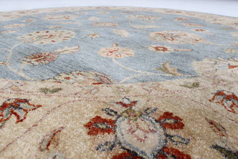 Chobi Grey Round Hand Knotted 60 X 60  Area Rug 250-23606 Image 2