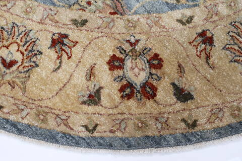 Chobi Grey Round Hand Knotted 60 X 60  Area Rug 250-23606 Image 3
