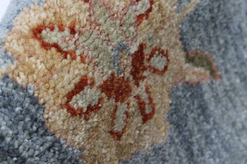 Chobi Grey Round Hand Knotted 60 X 60  Area Rug 250-23606 Image 6