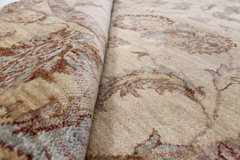 Pishavar Beige Round Hand Knotted 61 X 62  Area Rug 250-23607 Image 10