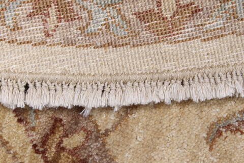 Pishavar Beige Round Hand Knotted 61 X 62  Area Rug 250-23607 Image 1