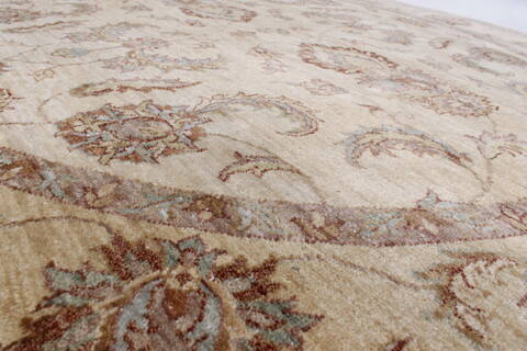 Pishavar Beige Round Hand Knotted 61 X 62  Area Rug 250-23607 Image 2